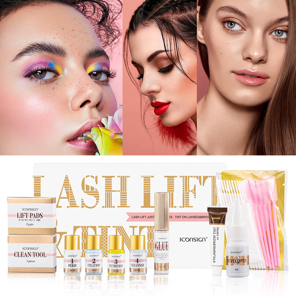 Lash Lift and Eyebrow Tint Kit - Professional Eyelash Perming & Dyeing Set