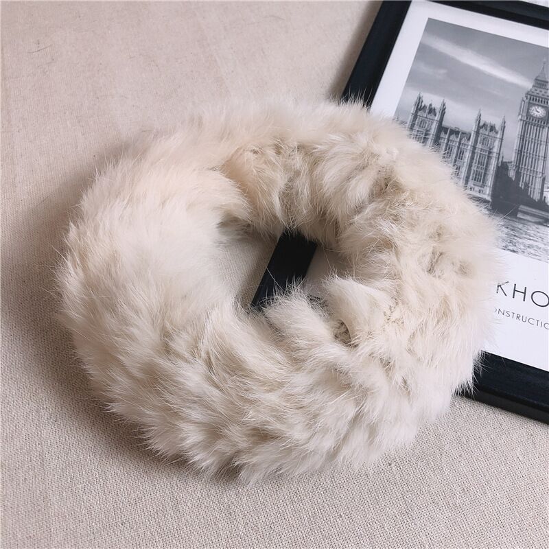Rabbit Fur Visor Headband - Warm Winter Fashion