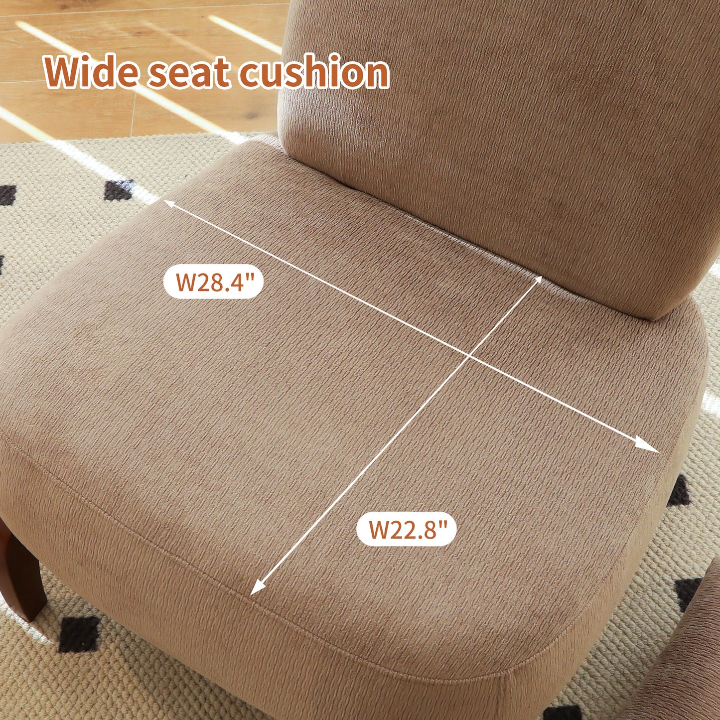 Cozy Accent Chair with Solid Wood Legs - Camel
