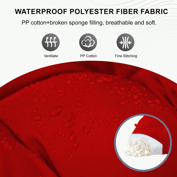 70-Inch Waterproof Porch Swing Cushion Replacement - Red