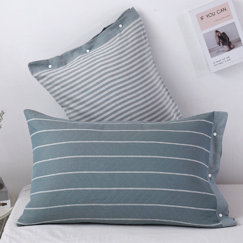 Three-Layer Gauze Cotton Pillowcase - Modern European Style