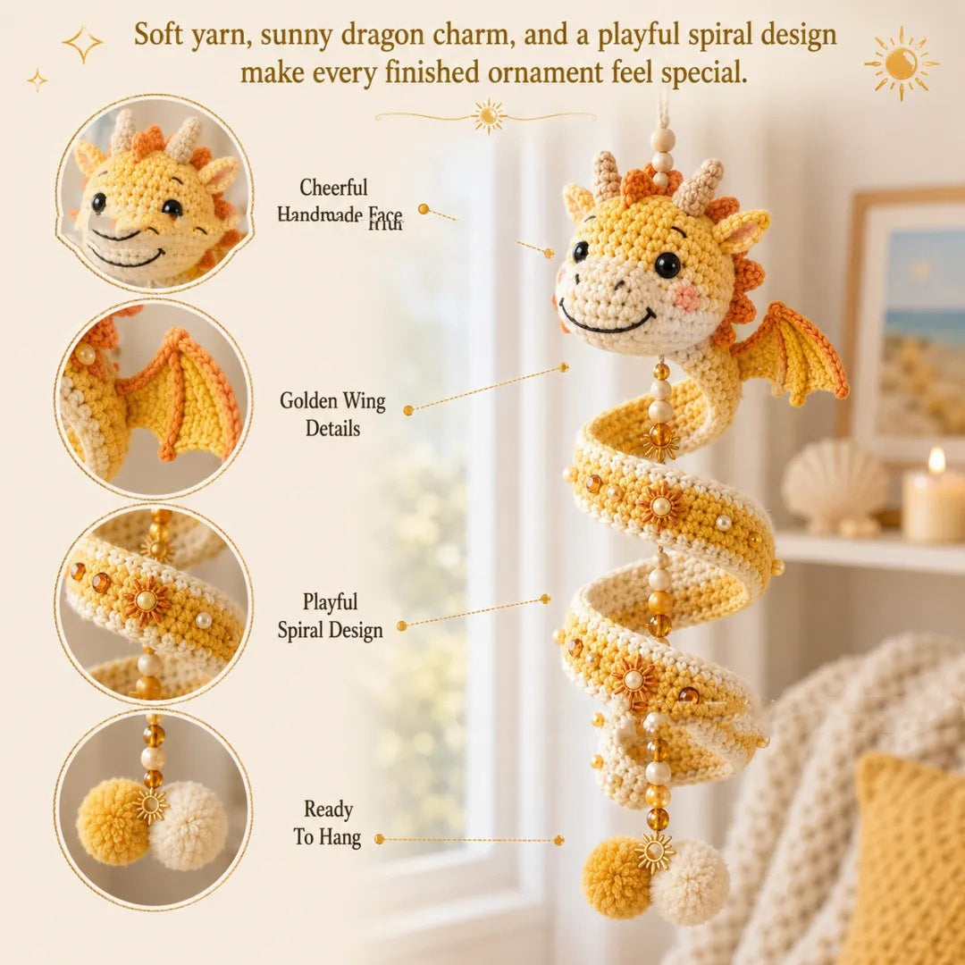 Dragon-Shaped Spiral Hanging Ornament Set DIY Craft Kit for Home & Garden