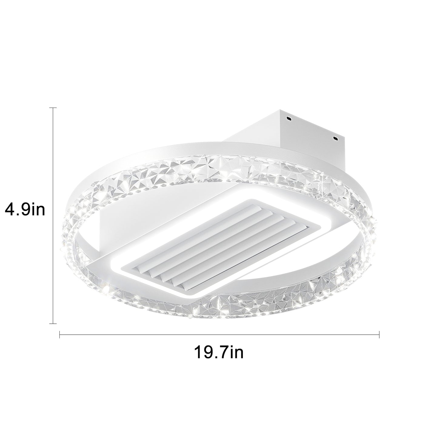 20-Inch LED Bladeless Ceiling Fan Light with Remote Control