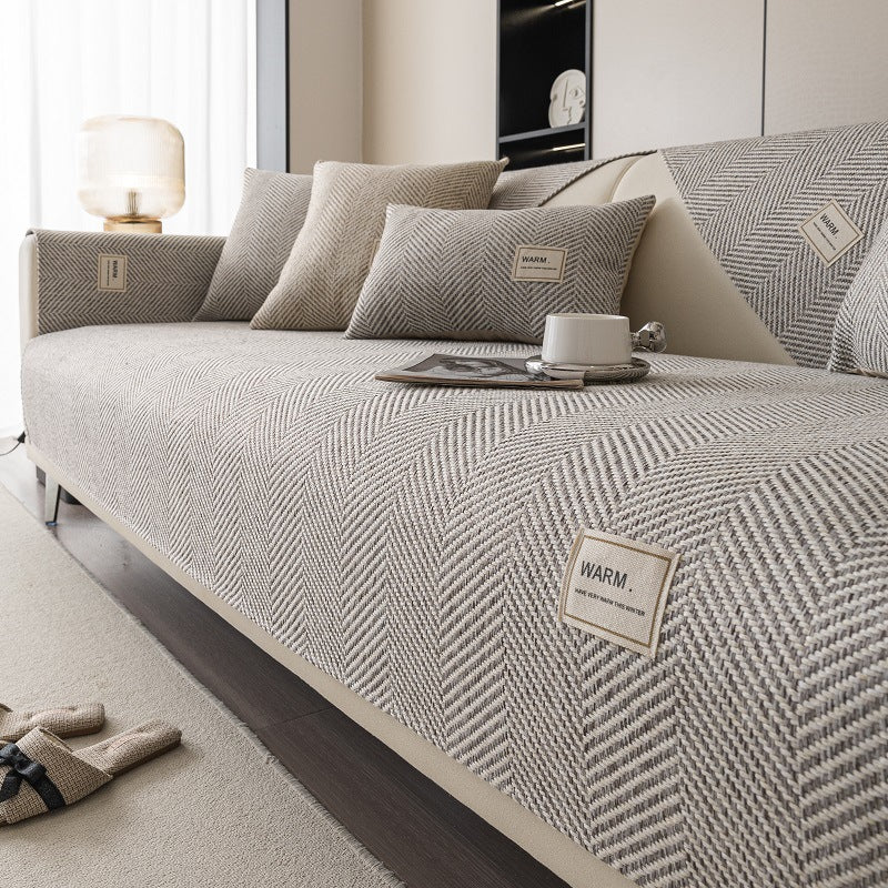 Universal Cotton Linen Sofa Cover - Non-Slip Four Seasons Home Textile