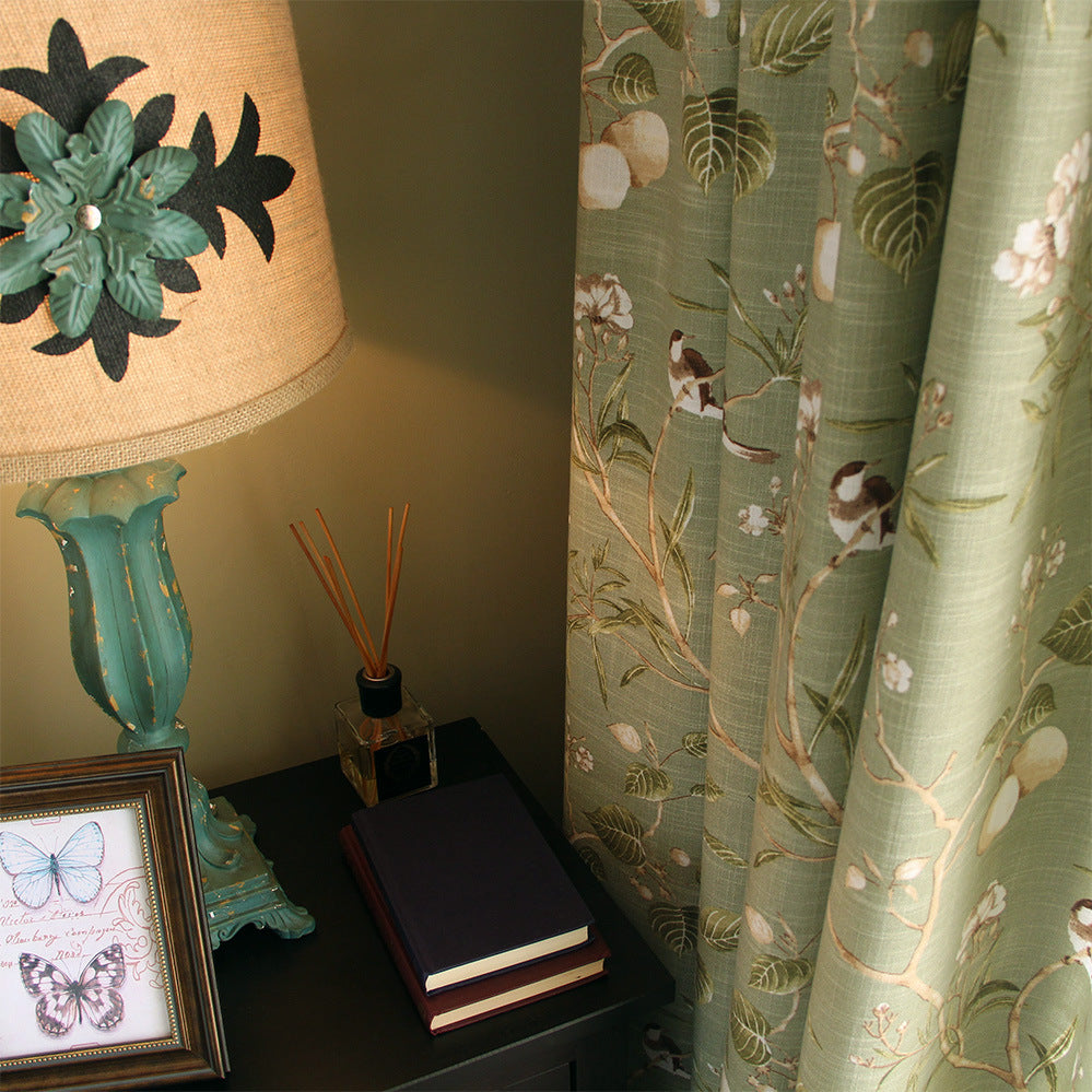 Rustic Country Style Window Curtains - Light-Blocking Cotton Linen Drapes