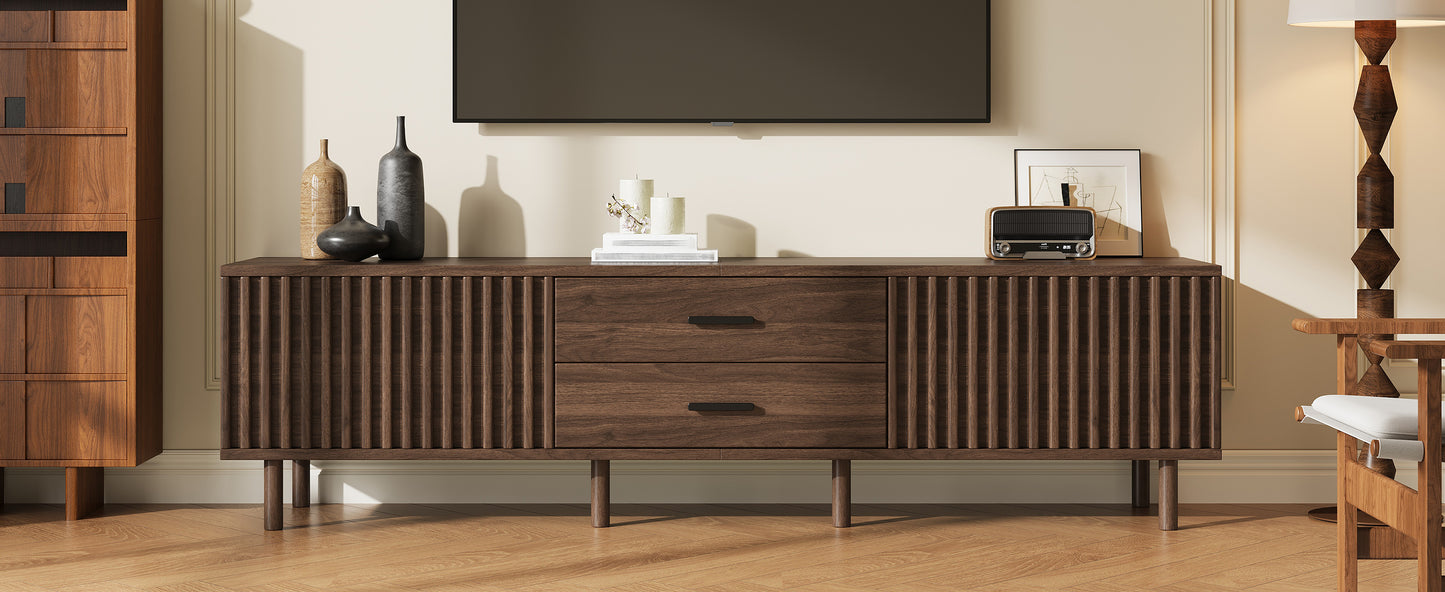 Modern 70-Inch TV Stand for TVs Up to 80 Inches - Dark Brown