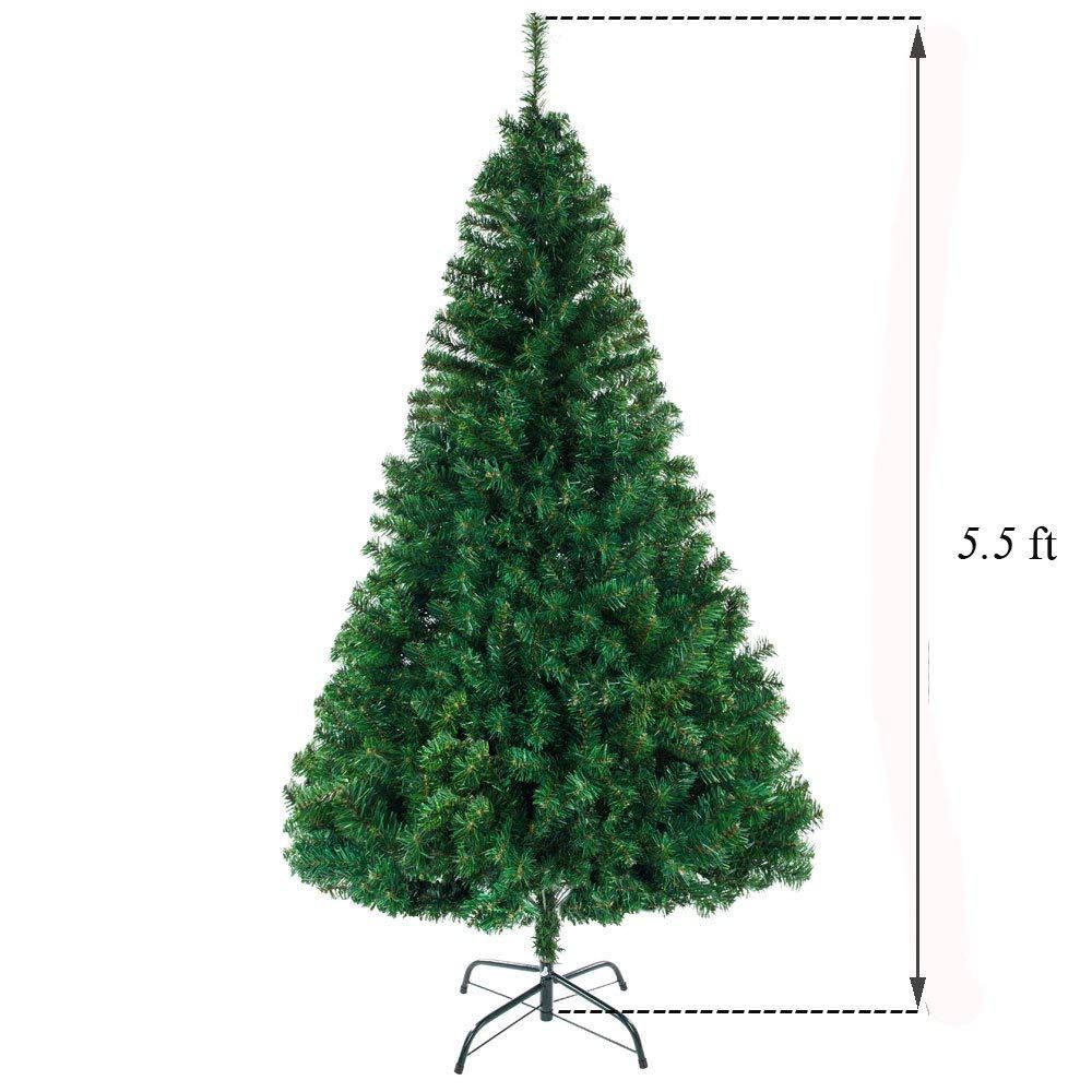 5.5FT Artificial Christmas Tree - Premium Hinged Spruce with Metal Stand