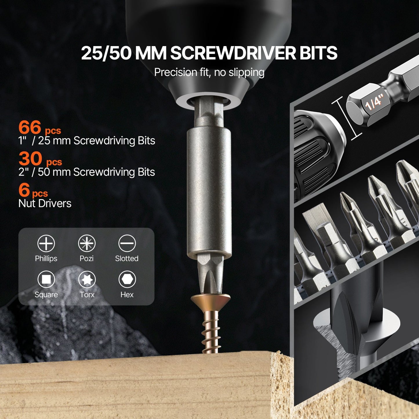 Power Drill Bit Set 246PCS with Carrying Case, Multi-Purpose Screwdriver & Nut Drivers