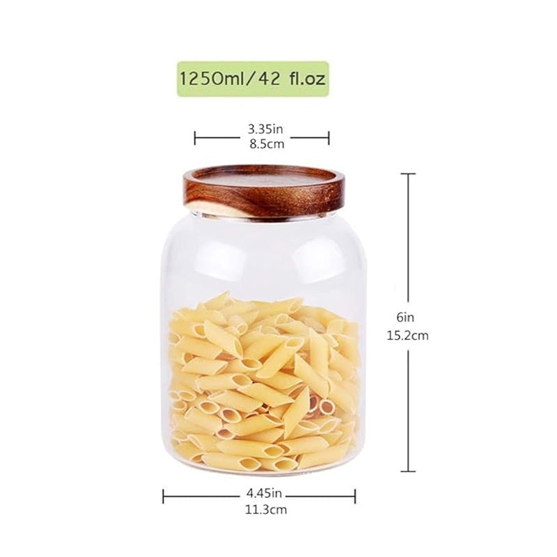 Glass Sealed Storage Bottles for Cereals Snacks & Candy, 1250-2800ml Set