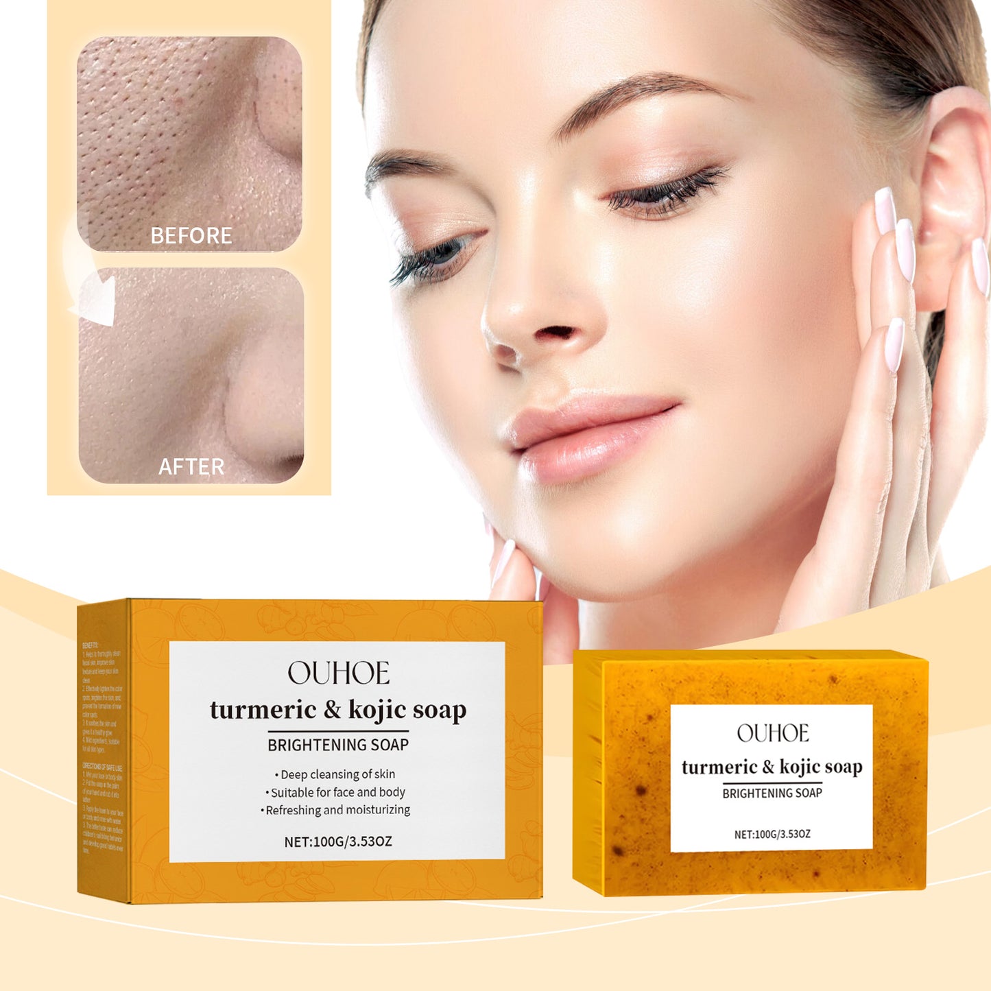 Turmeric & Kojic Acid Cleansing Soap - Moisturizing Facial & Body Care