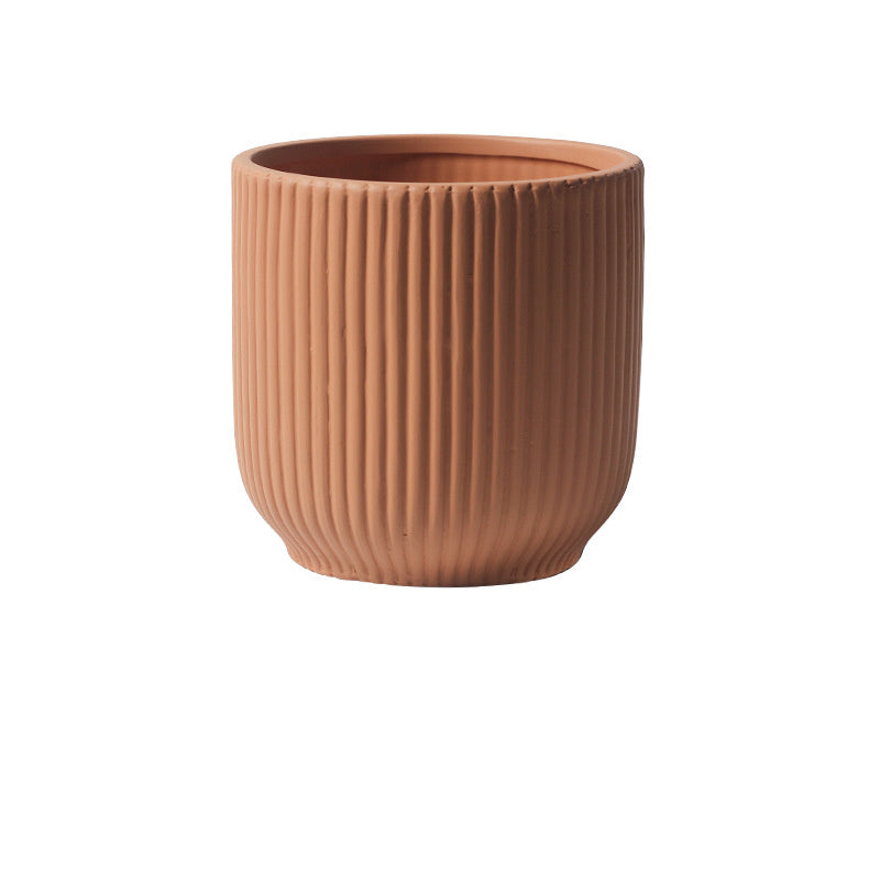 Ceramic Flower Pot Set - Nordic Style Garden Planters with Gold & Hole Options