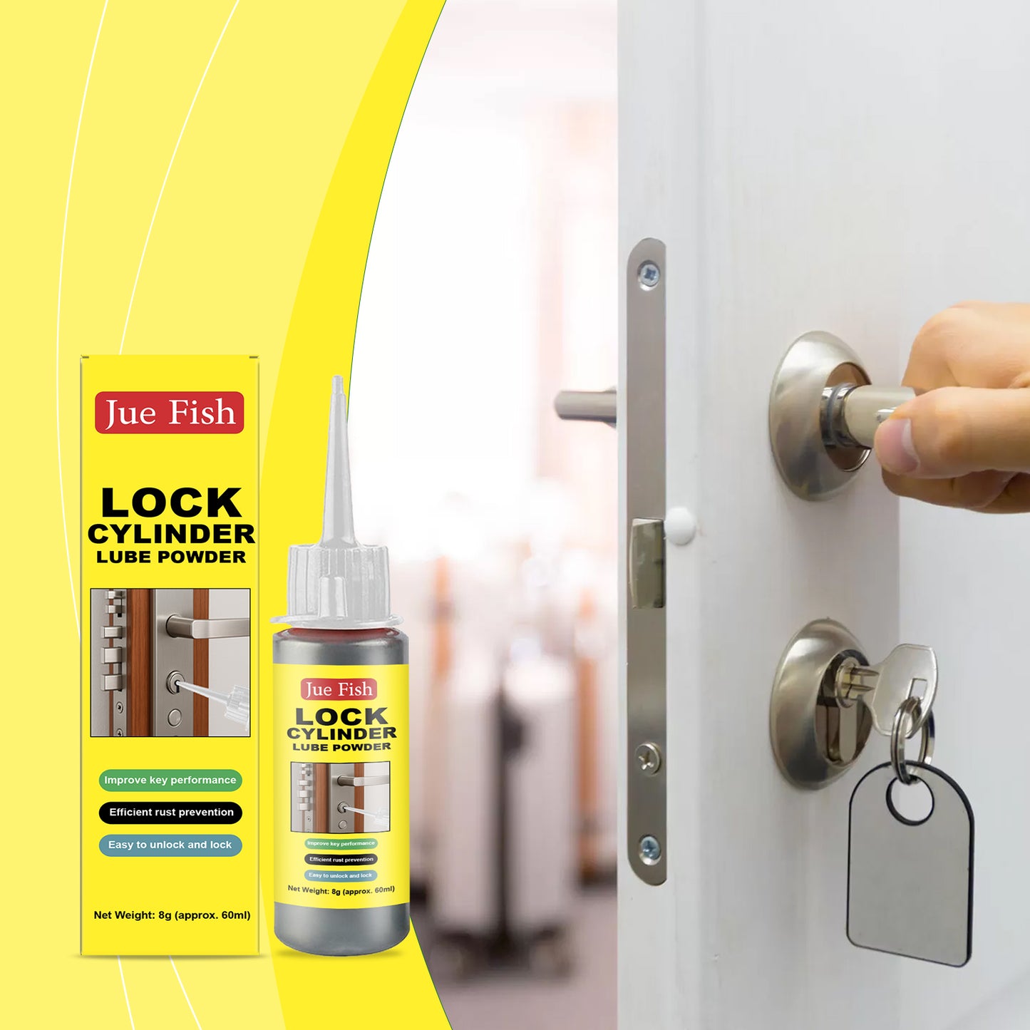 Lock Core Lubricant 60ml for Key Locks and Mechanical Parts - Graphite Powder