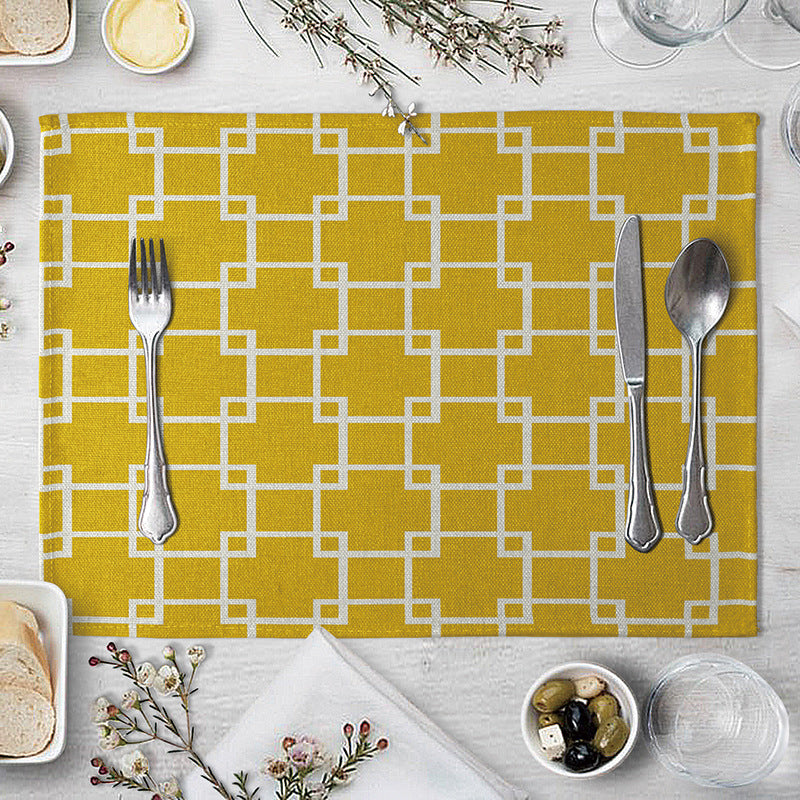 Geometric Pattern Dinner Placemats Set of 4 - Kitchen Table Decor