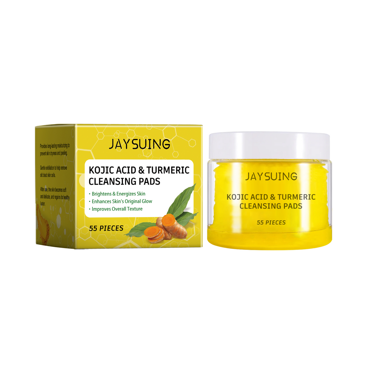Turmeric Facial Cleansing Pads with Kojic Acid - 55 Count