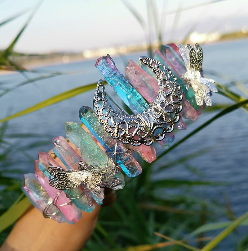 Handmade Dragonfly Hairband for Bridal and Special Occasions - Moon Crown Accessory