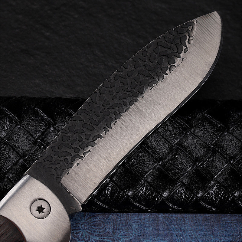 Self-Defense Folding Knife with Stainless Steel Blade and Nylon Sheath - Portable Survival Tool