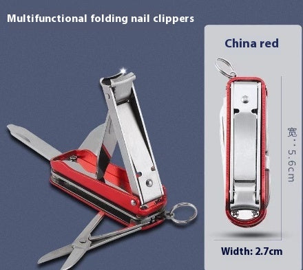 Multifunctional Foldable Nail Clippers Keychain Set - Portable 3-in-1