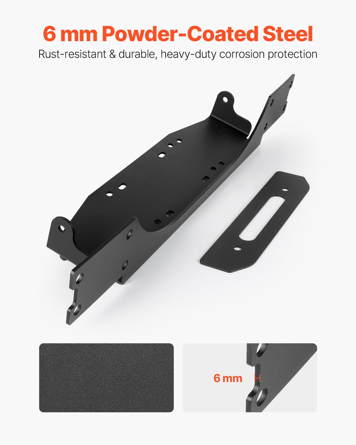 Trailer Hitch Winch Mount for Jeep Wrangler JL/JT 2018-2023 - Black Steel