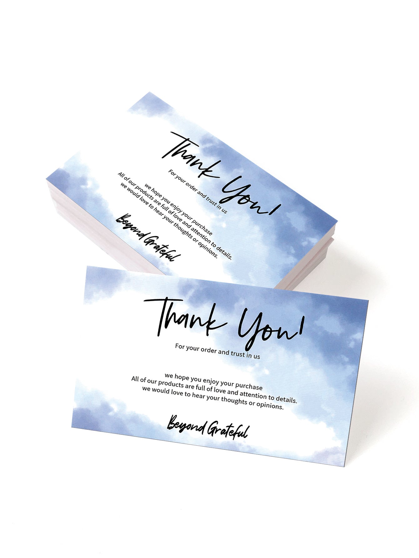 Thank You Greeting Cards Set for Weddings Parties & Holidays - 50 Pack