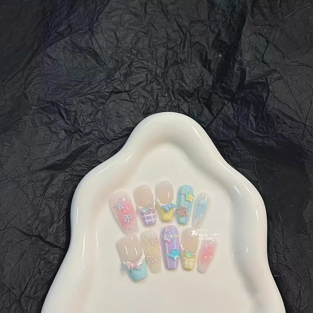Removable Press-On Nails Kit with Cute & Elegant Designs for Universal Sizes