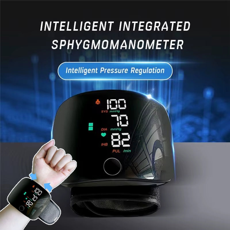 Rechargeable Blood Pressure Monitor Wrist Cuff with Touch Screen Home Healthcare