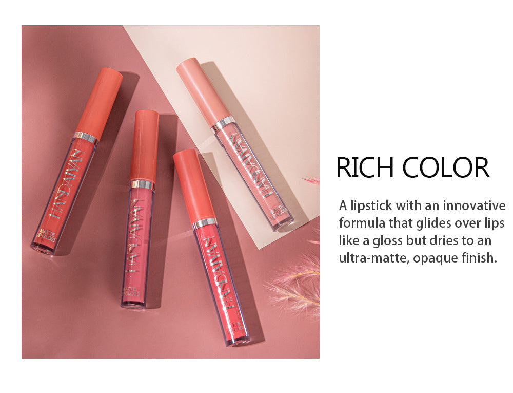 6-Piece Matte Liquid Lipstick Set - Long-Lasting Waterproof Velvet Lip Gloss