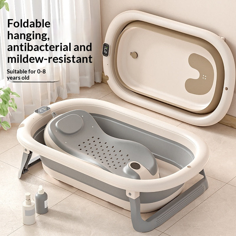 Large Portable Folding Baby Bathtub - Household Plastic Bath for Newborns