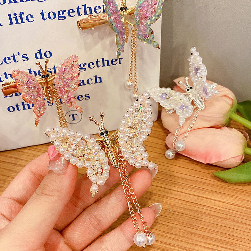 Butterfly Hair Clips Pearl Hairpins Accessories