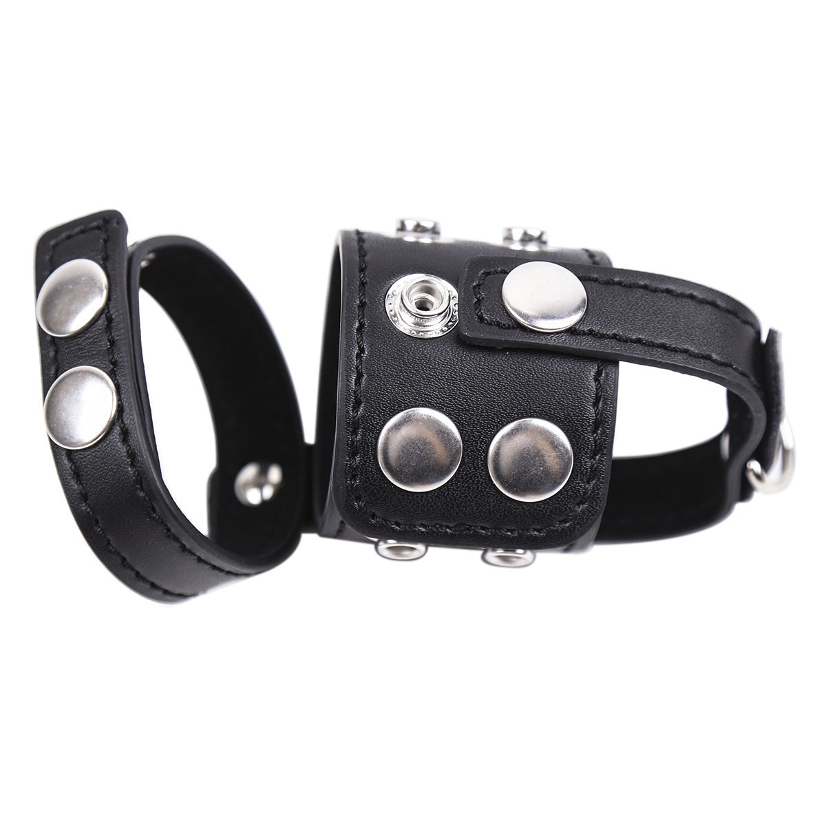Men's Leather Binding Extension Toy - Black Adult Wellness Accessory