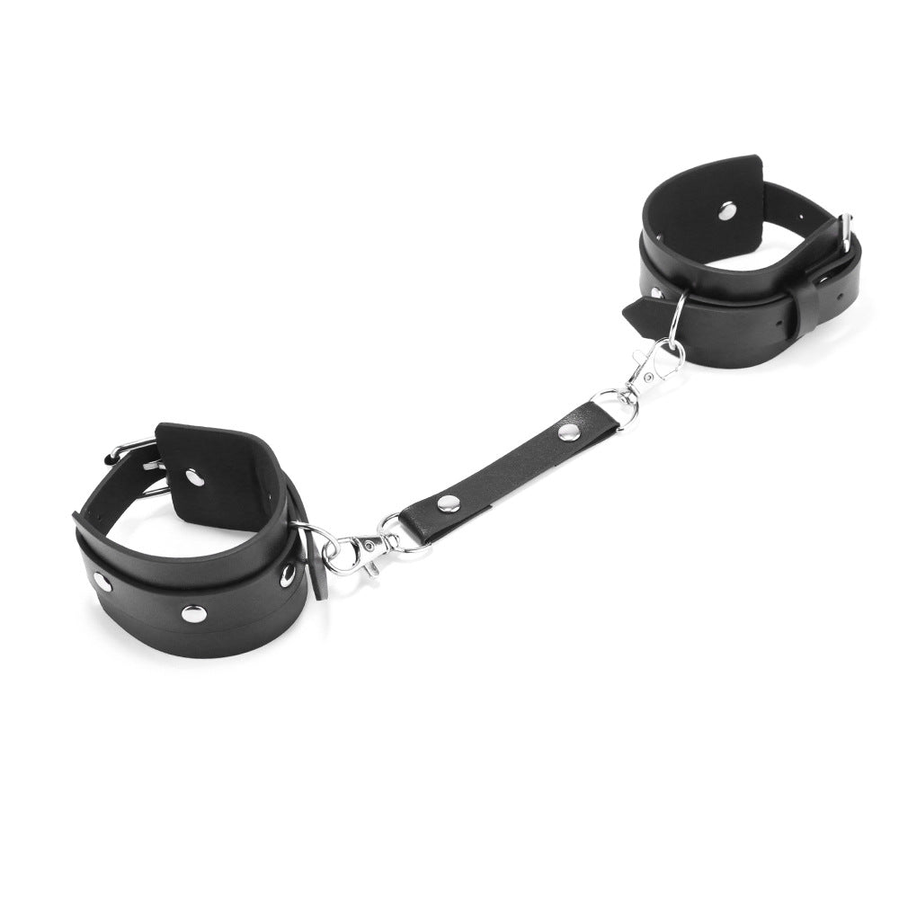 Adjustable Punk Style Handcuff Belt & Leg Ring Set for Couples