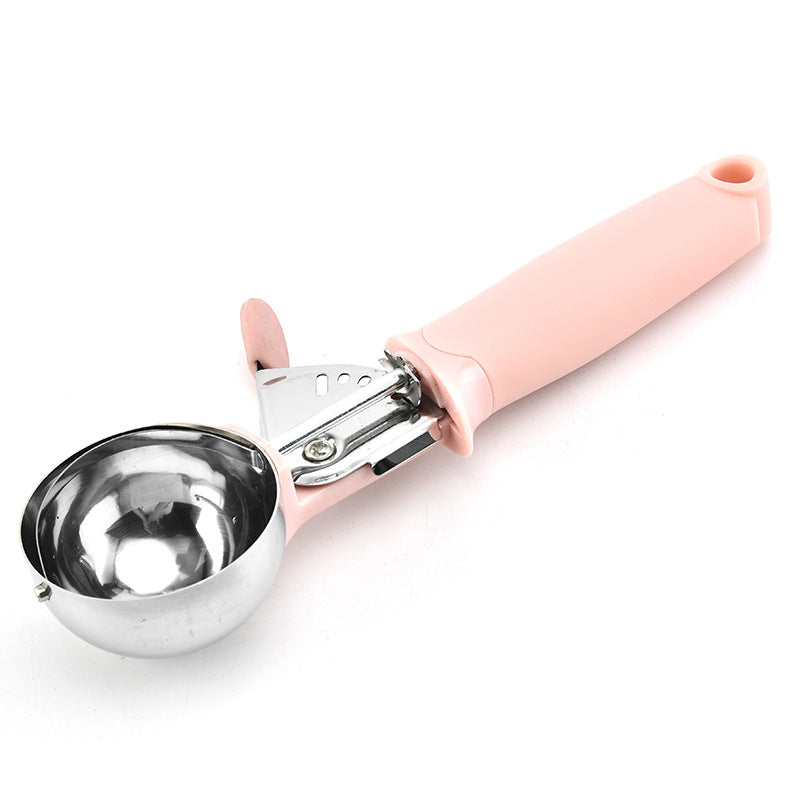 Stainless Steel Ice Cream Spoon Fruit Scoop Kitchen Utensil - Black Pink Variants