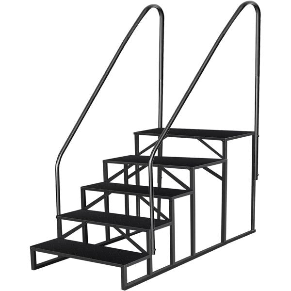 Heavy-Duty Pool & RV Step Ladder with Handrail - 660Lb Capacity, Anti-Slip