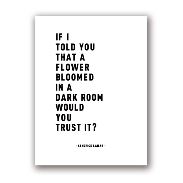 Black and White Lyrics Art Canvas Poster Wall Decor
