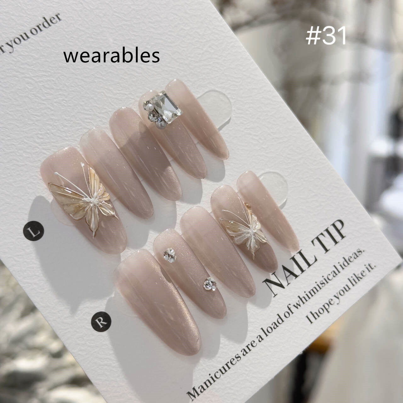 Handmade Long Star Diamond Press-On Nails - Multiple Sizes & Tool Kits
