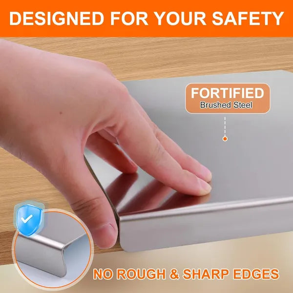 Large Stainless Steel Cutting Board with Lip for Kitchen Use