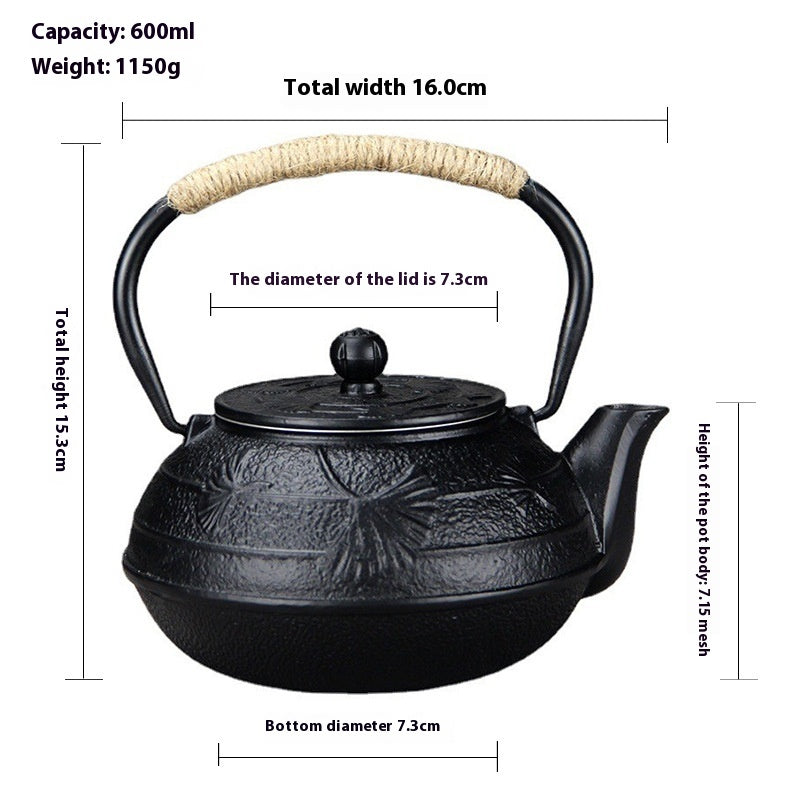 Electric Tea Kettle and Teapot Set - Ceramic Stove Compatible, 600ml