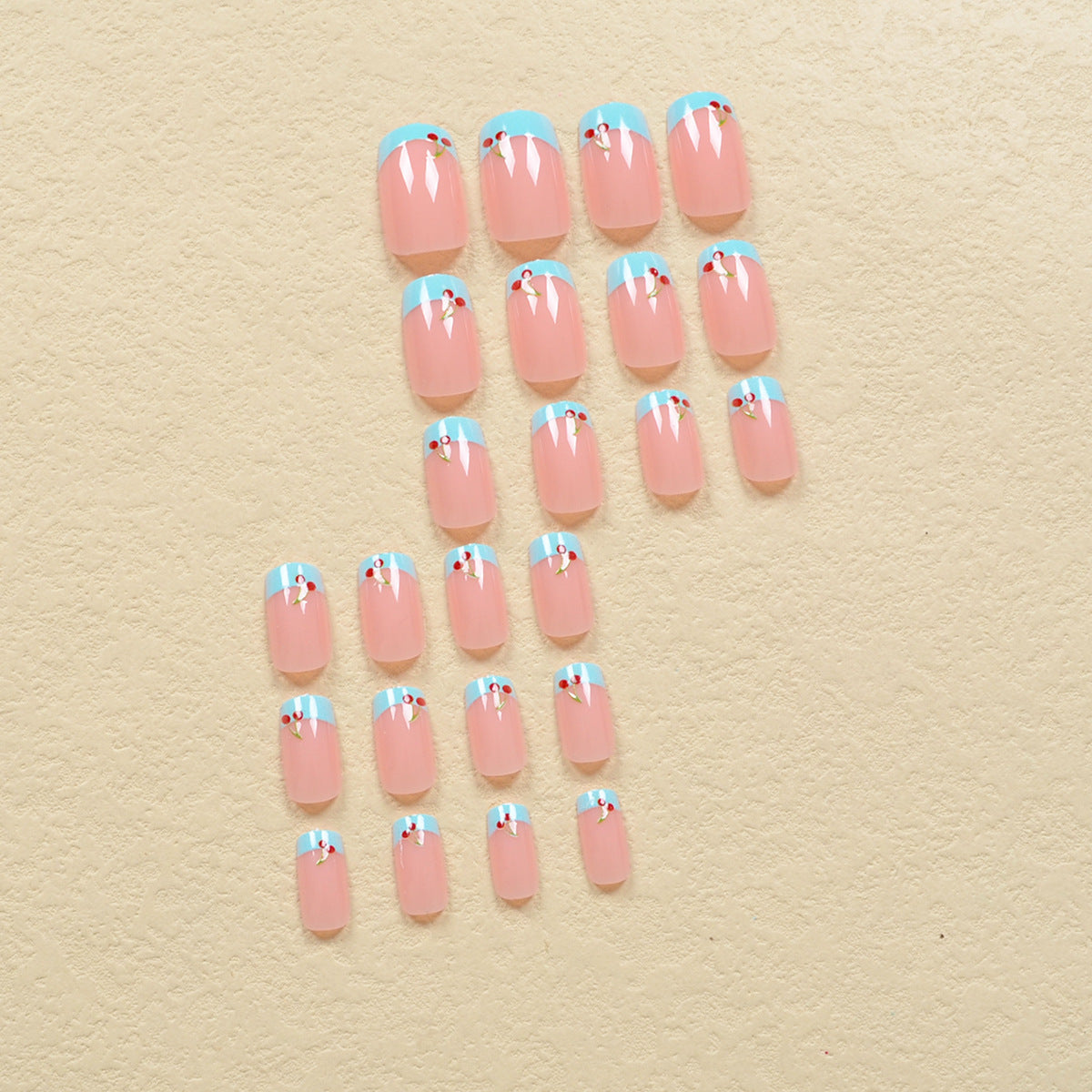 Light Blue French Nail Stickers - European & American Style Nail Art Decals