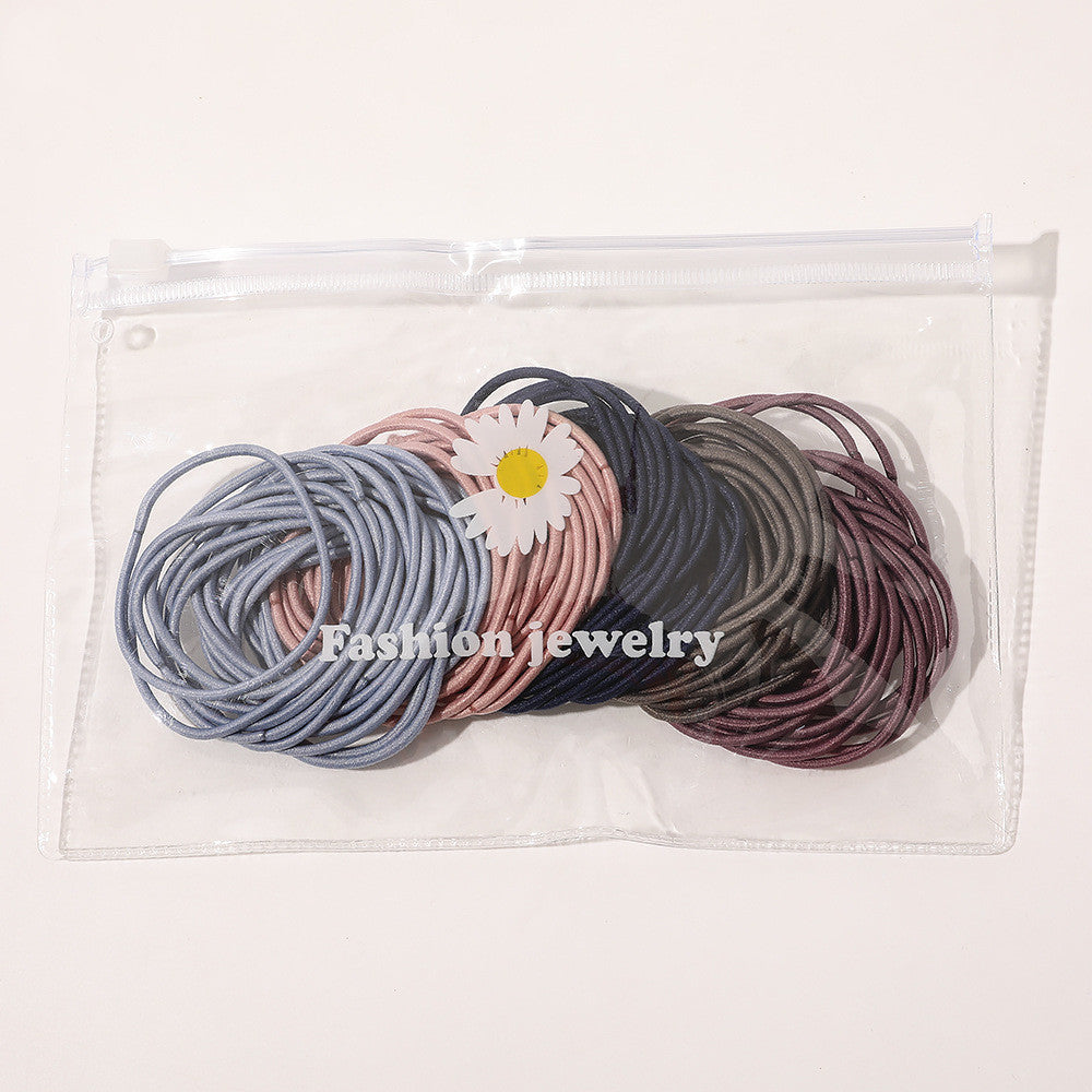 Women Elastic Leather Hairband with Bag or Barrel Style - Hair Rope Accessory