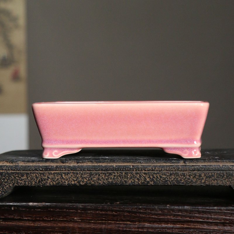 Japanese Rectangular Clay Flowerpot with Purple Sand Finish - Multiple Colors