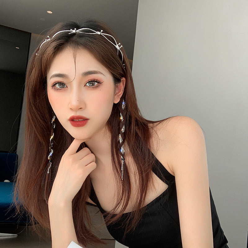 Fashionable Tassel Headband - High-End Women's Hair Accessory in Plaid XN-184-A