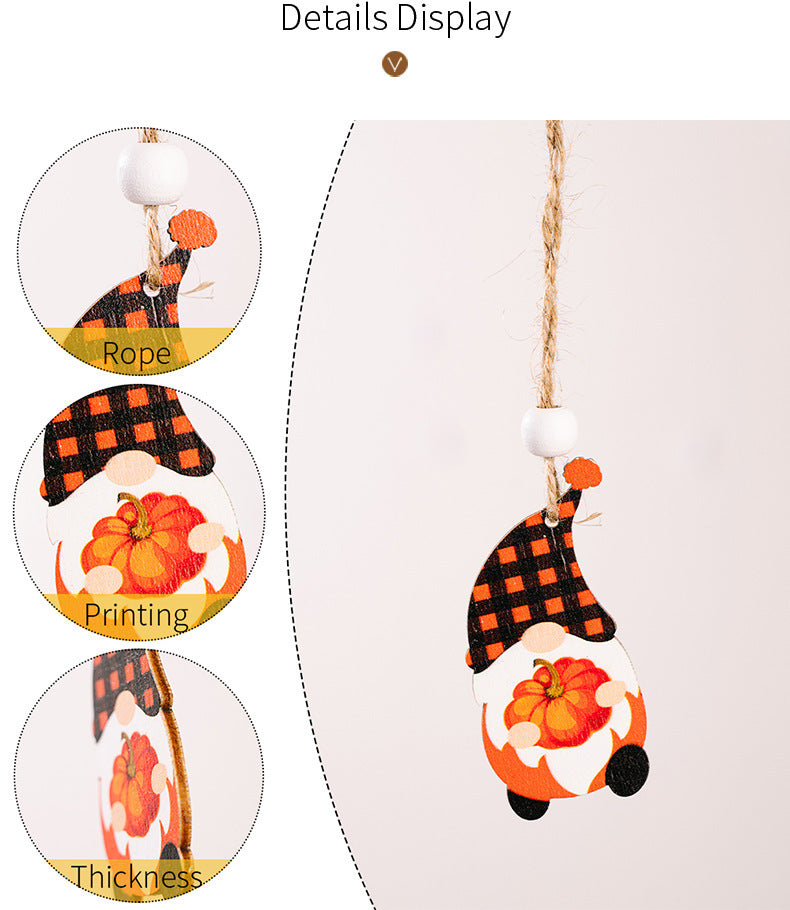 12-Pack Harvest Season Wooden Pendant Decorations - Festive Home & Party Decor