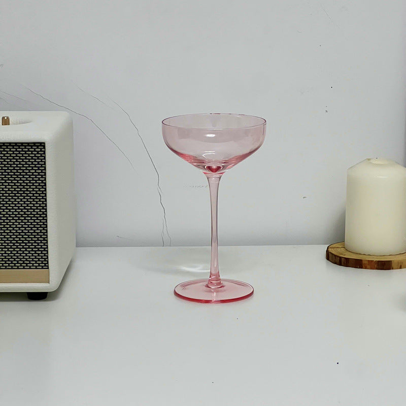 Crystal Cocktail Goblet Pink 150ml Modern Minimalist Drinkware
