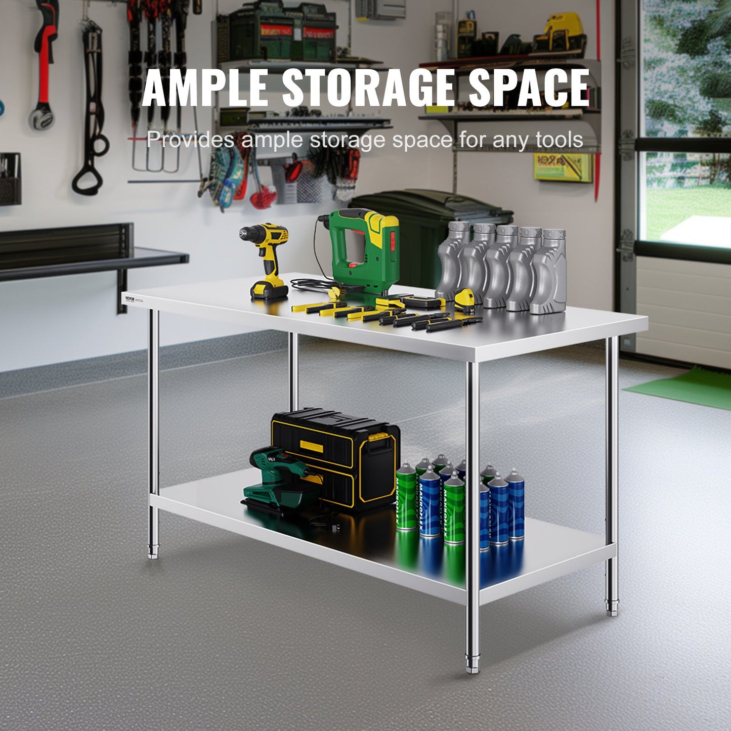 Stainless Steel Prep Table - 30 x 60 Inch Heavy Duty Workstation