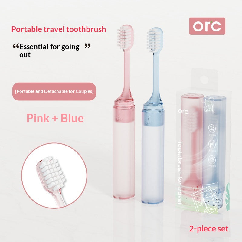 Portable Toothbrush Head Set - Soft Bristle, Travel-Friendly, 2 Pack