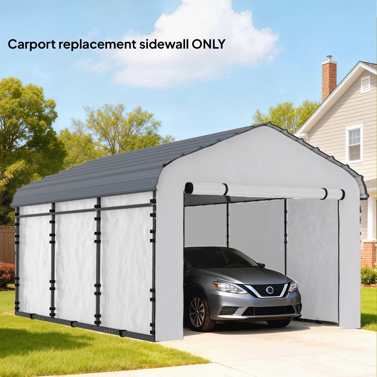 Replacement Sidewall Panel for 12' x 20' Carports - White