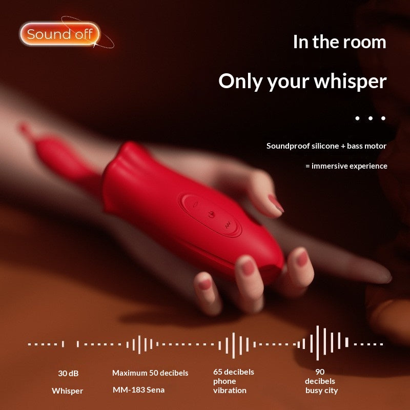 Vibrating Stick and Female Sex Toy Masturbator with Finger Sleeve - Silicone, Red