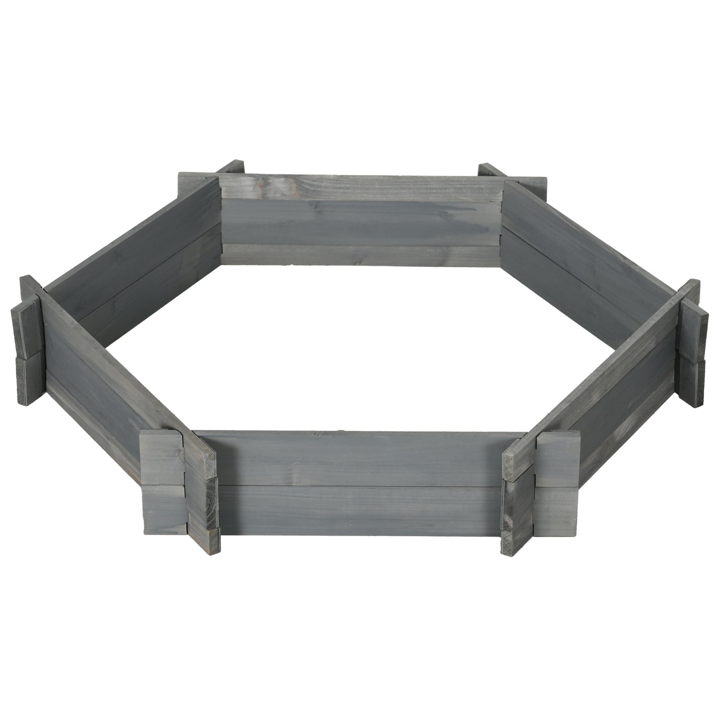 39 x 36 Inch Screwless Hexagon Garden Bed - Outdoor Raised Planter Box, Gray