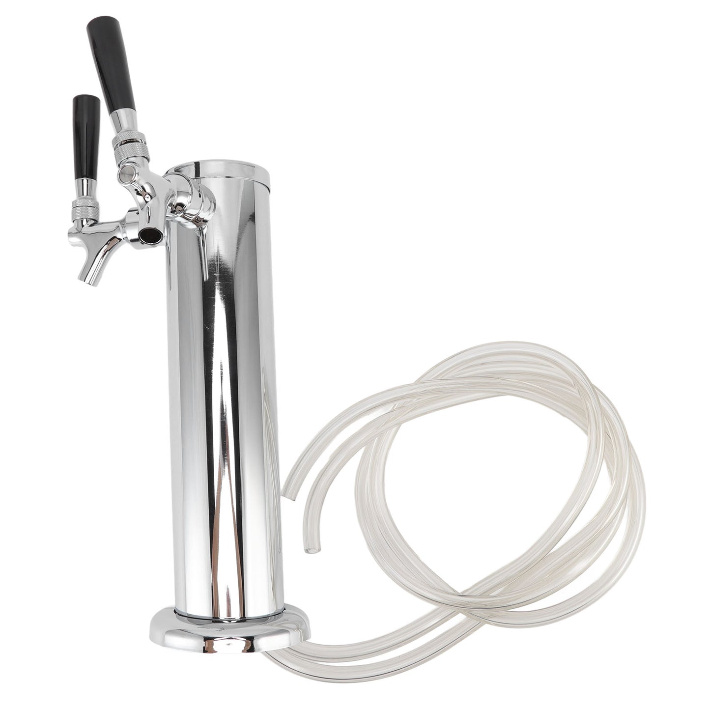 Draft Beer Kegerator Tower Stainless Steel Double Tap Faucet For Home