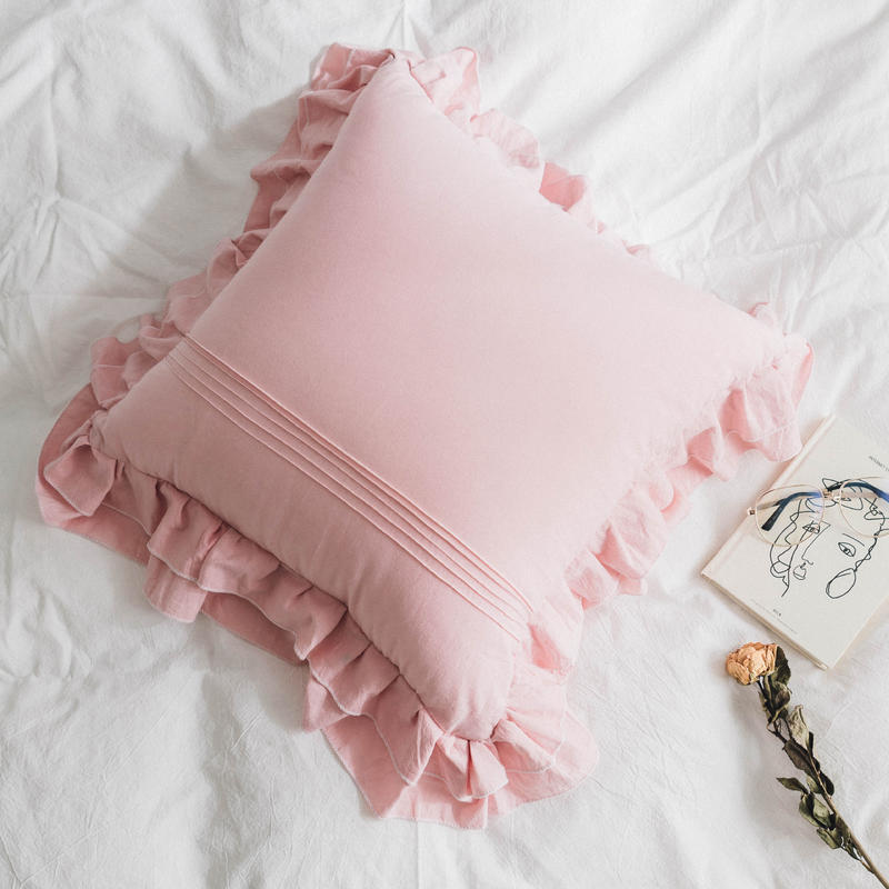 Small Cotton Pillowcase - Ruffled Pure Cotton Home Cushion Cover