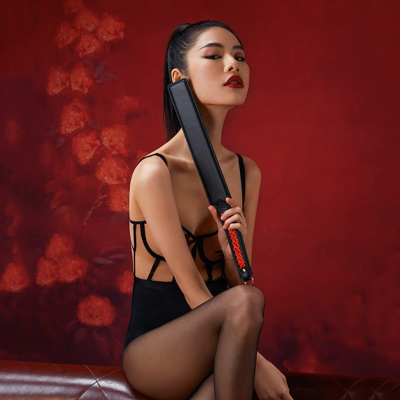 Adult BDSM Rattan Whip Punishment Training Prop - Black, 46.8 Inch